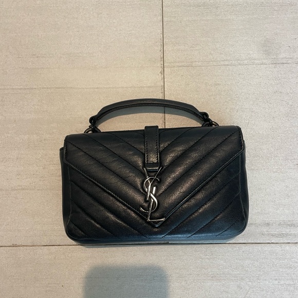Saint Laurent Handbags - Saint Laurent College Chain Wallet Matelasse Chevron Leather
Black
